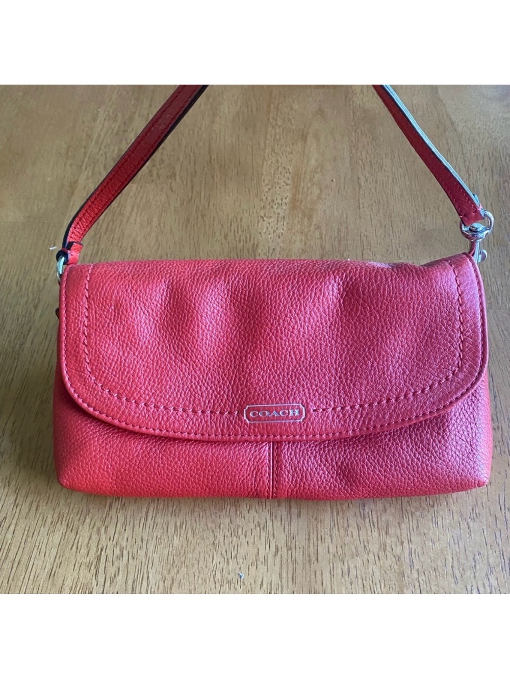 Coach Vibrant Red Leather Shoulder Bag